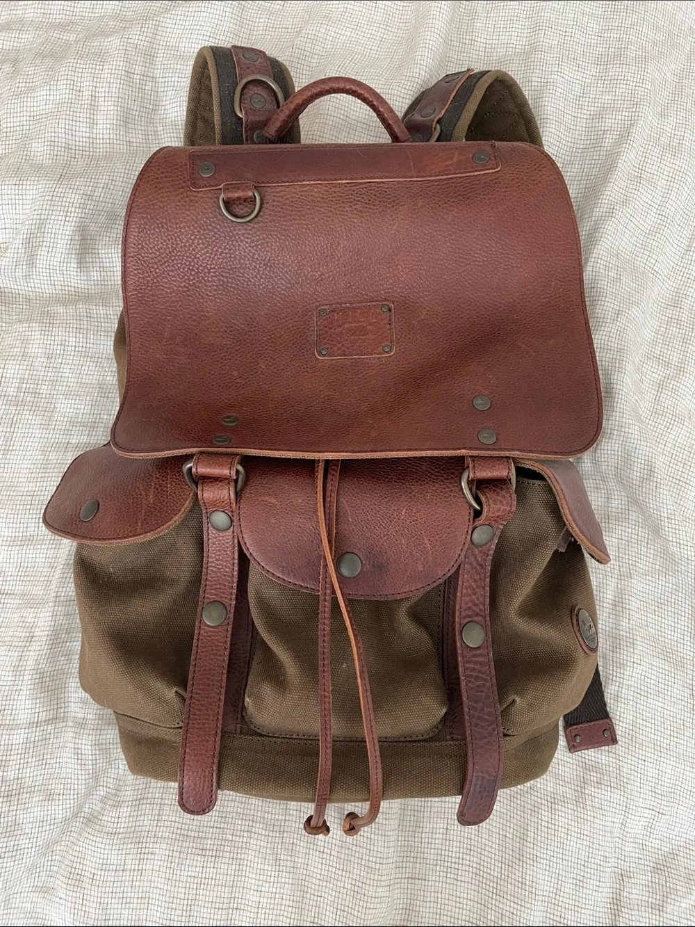 Will Leather Goods Lennon Canvas and Leather Backpack
